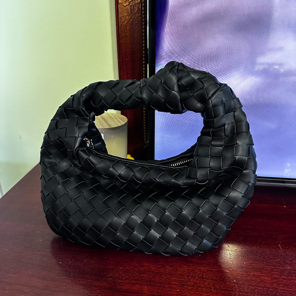 Black Woven Handbag